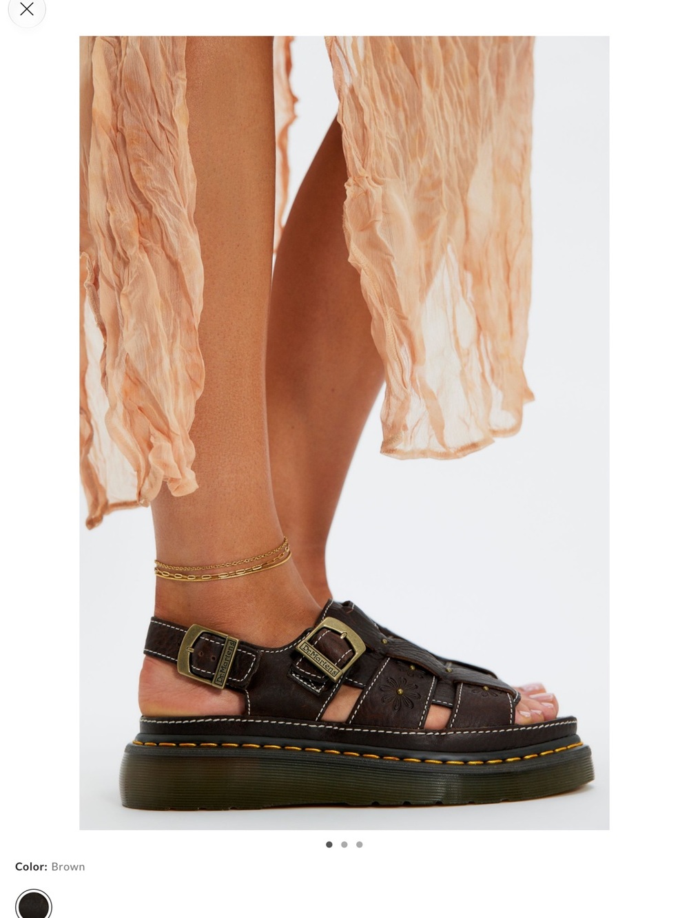 DR MARTENS WRENLIE FLORAL EMBOSSED FISHERMAN SANDALS